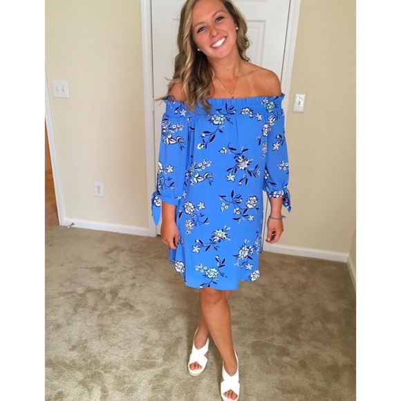 Dresses & Skirts - Blue off the shoulder dress